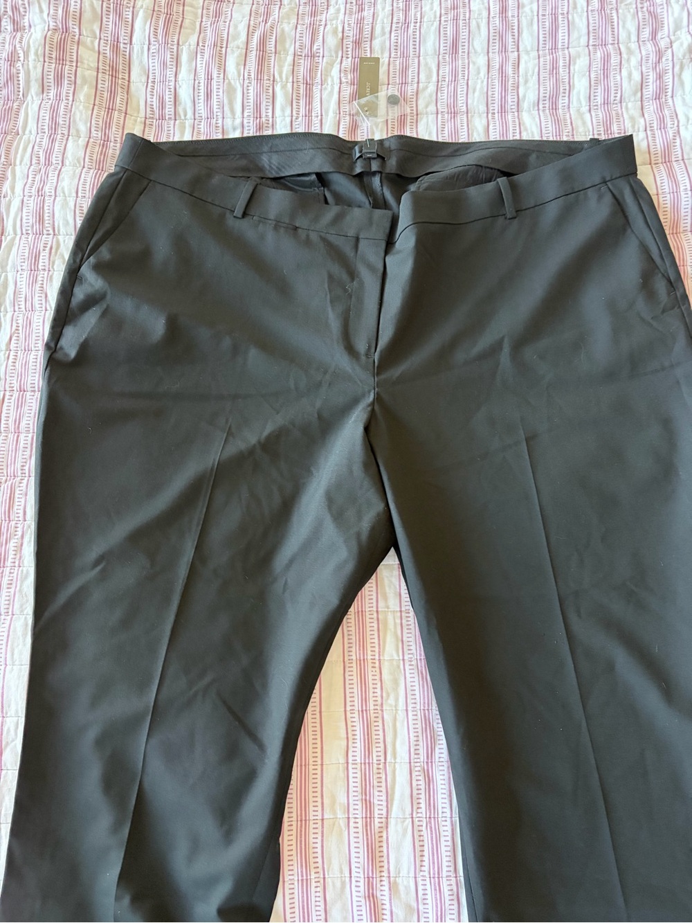 J. Crew Black Dress Pants Wool Blend  straight Leg Career Wear Plus Size 24 NWT